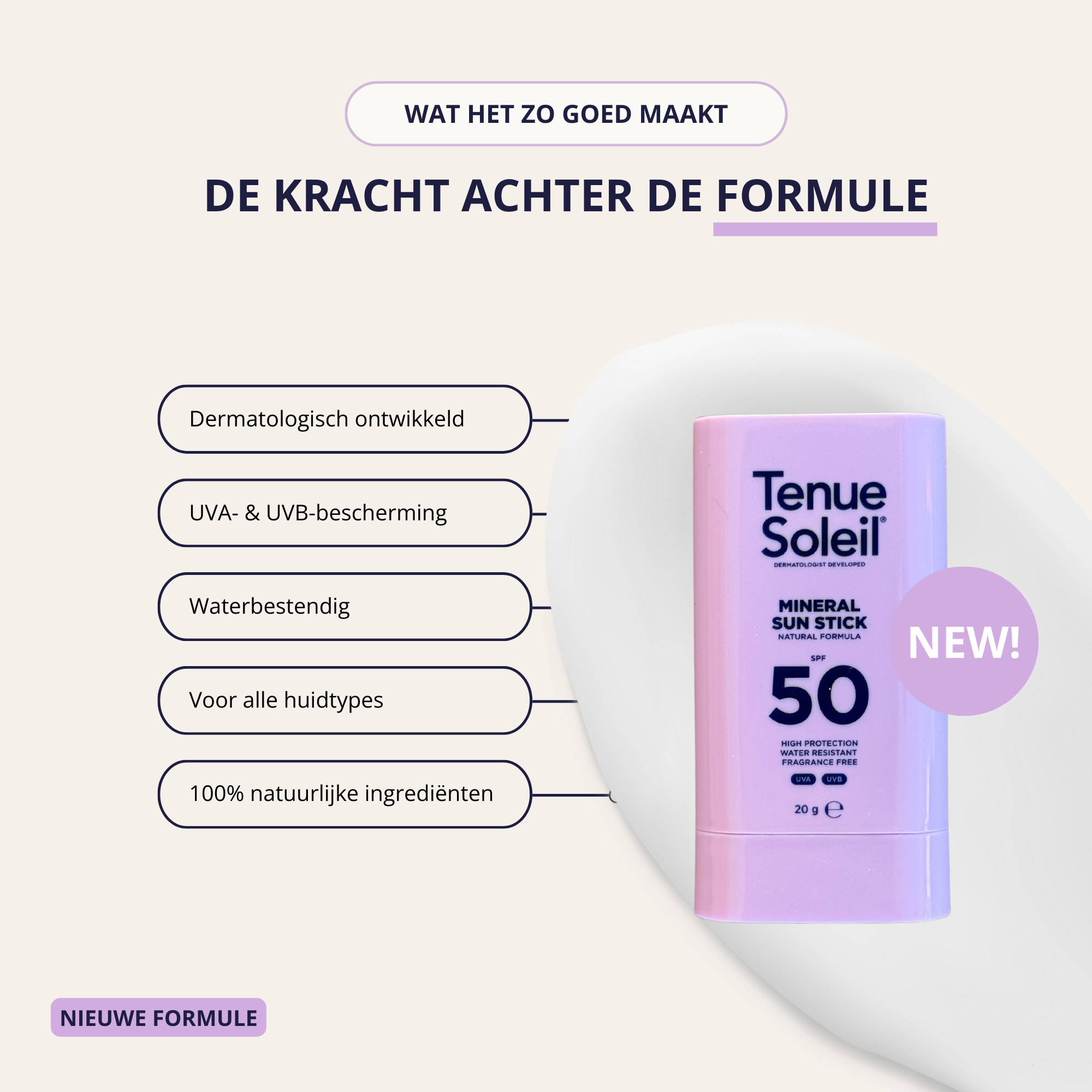 SPF50 Minerale Zonnestick 20g